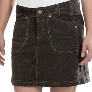 Kuhl Mini Skirt Size 12 Kastra Kord Brown Athleisure Outdoors Corduroy Fall
